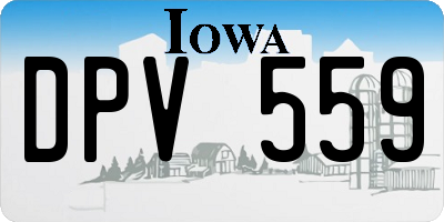 IA license plate DPV559