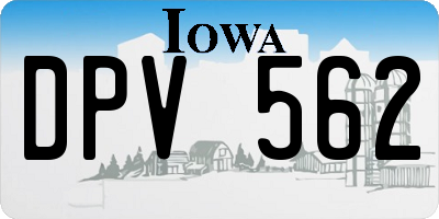 IA license plate DPV562