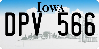 IA license plate DPV566