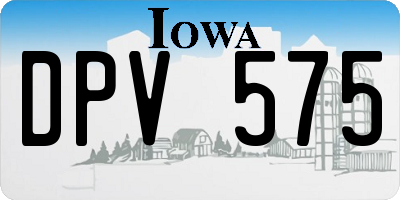 IA license plate DPV575
