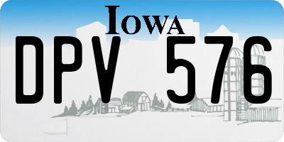IA license plate DPV576