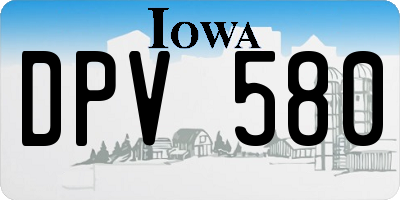 IA license plate DPV580