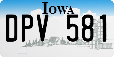 IA license plate DPV581