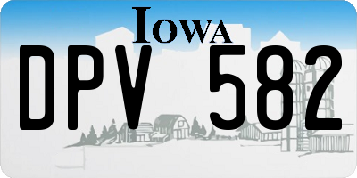 IA license plate DPV582