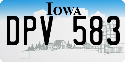 IA license plate DPV583