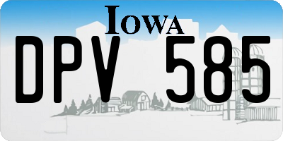 IA license plate DPV585