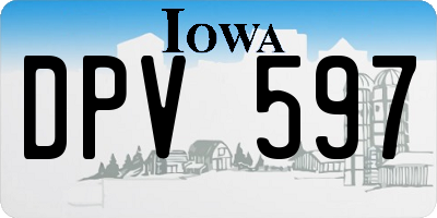 IA license plate DPV597