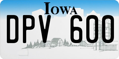 IA license plate DPV600