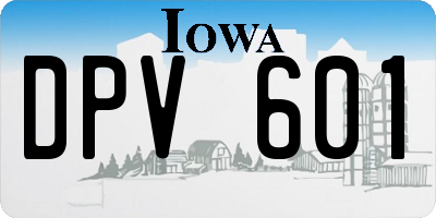 IA license plate DPV601