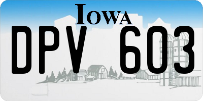 IA license plate DPV603