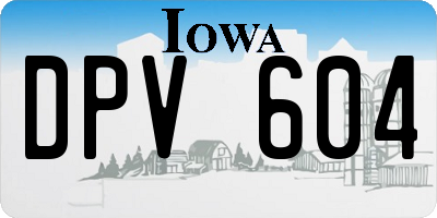 IA license plate DPV604