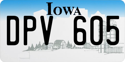 IA license plate DPV605