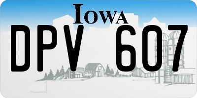 IA license plate DPV607