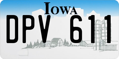 IA license plate DPV611