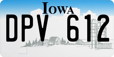 IA license plate DPV612