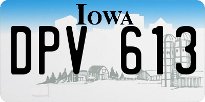 IA license plate DPV613