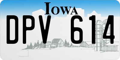 IA license plate DPV614