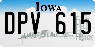 IA license plate DPV615