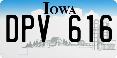IA license plate DPV616