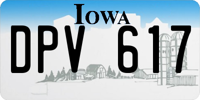 IA license plate DPV617