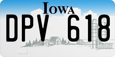 IA license plate DPV618