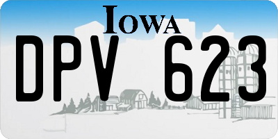 IA license plate DPV623