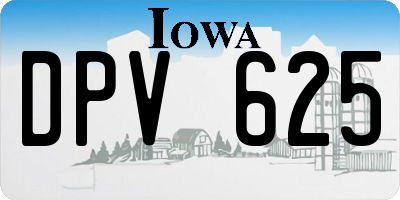 IA license plate DPV625