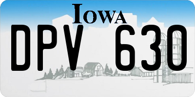 IA license plate DPV630