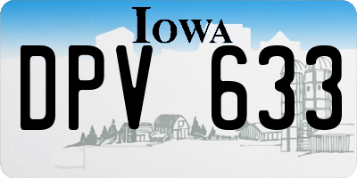 IA license plate DPV633