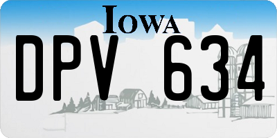IA license plate DPV634