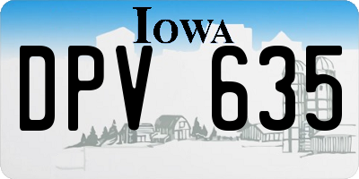IA license plate DPV635