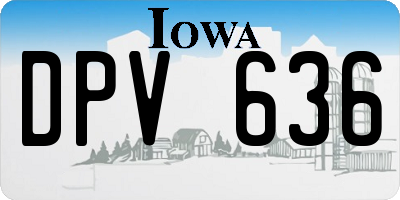 IA license plate DPV636