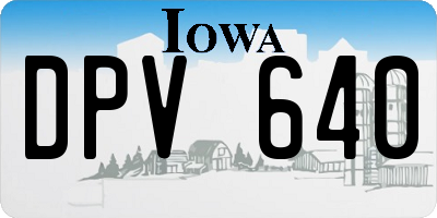 IA license plate DPV640