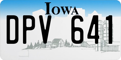 IA license plate DPV641