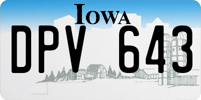 IA license plate DPV643