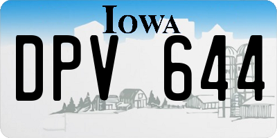 IA license plate DPV644