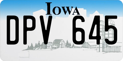 IA license plate DPV645