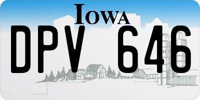 IA license plate DPV646