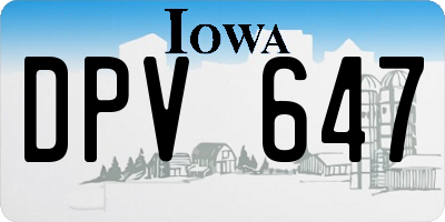 IA license plate DPV647