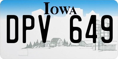 IA license plate DPV649