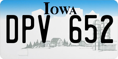 IA license plate DPV652