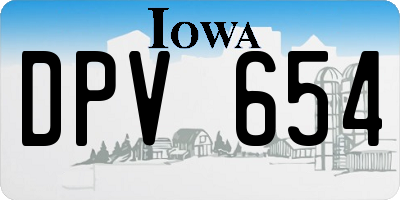 IA license plate DPV654