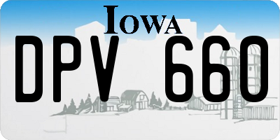 IA license plate DPV660