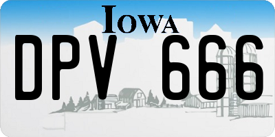 IA license plate DPV666