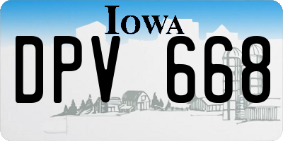 IA license plate DPV668