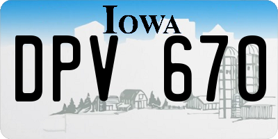IA license plate DPV670