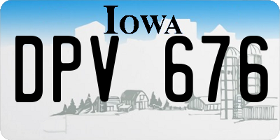 IA license plate DPV676