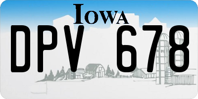IA license plate DPV678