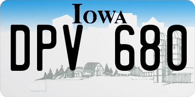 IA license plate DPV680