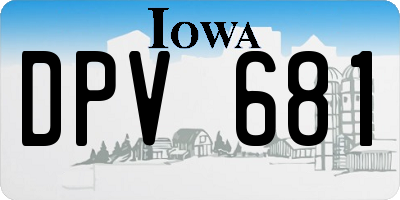 IA license plate DPV681
